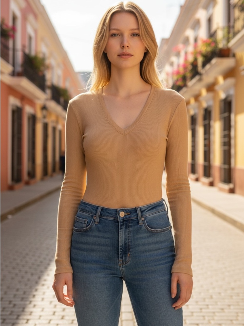 NWT Goldsign The Rib V Front Bodysuit in Gold Size XS